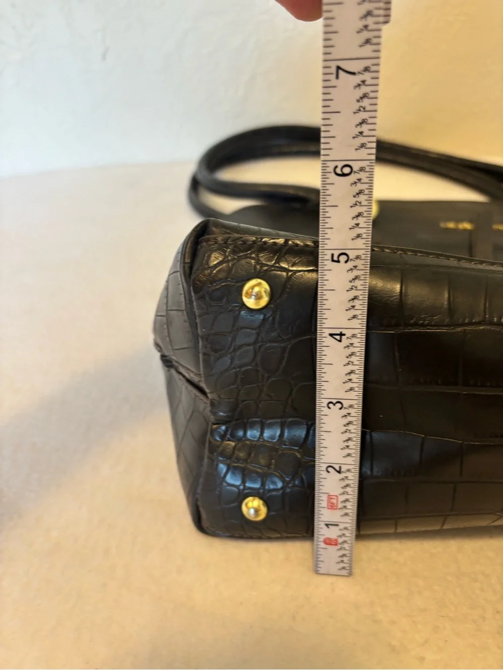 Liz Claiborne Black Croc Embossed PVC Laptop Travel Tote Carryall Bag